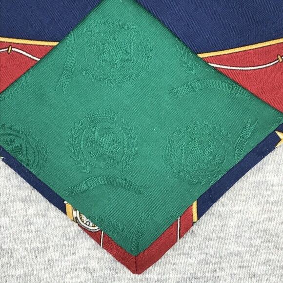 Tommy Hilfiger Silk Tie Mens Red Blue Fly Fishing Lures Stars Outdoor Sports - Picture 5 of 5